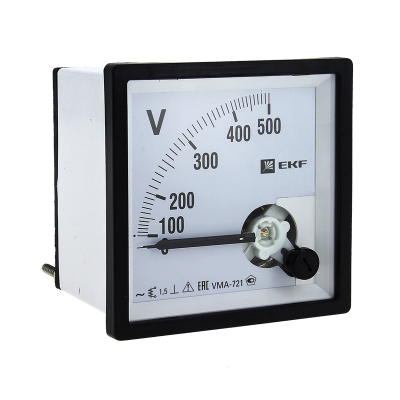 Вольтметр VMA-721 аналоговый на панель (72х72) квадратный вырез 500В прямое подкл. PROxima vma-7 EKF фото 1