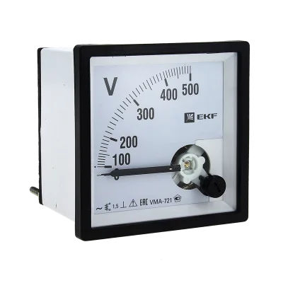Вольтметр VMA-721 аналоговый на панель (72х72) квадратный вырез 500В прямое подкл. PROxima vma-7 EKF фото 1