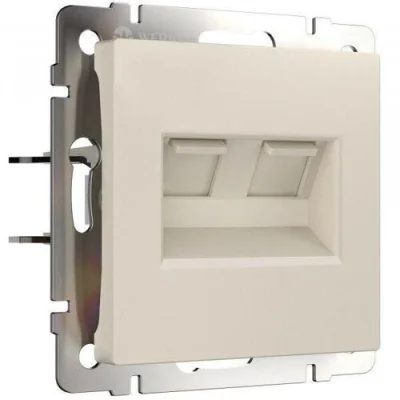 Розетка двойная Ethernet RJ-45 (айвори матовый) W1181162 Werkel a062429 фото 1