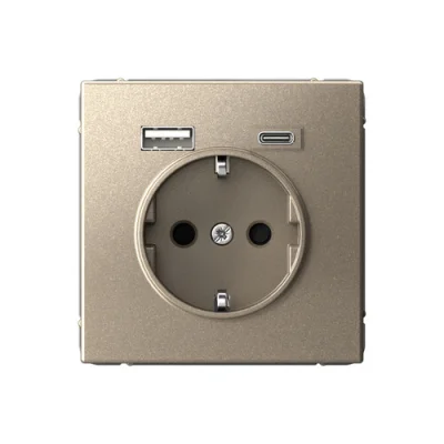 ARTGALLERY РОЗЕТКА 16А с 2 USB A+C, 5В/2,4А/3,0А, 2х5В/1,5А, механизм, ШАМПАНЬ GAL0 Systeme Electric фото 1