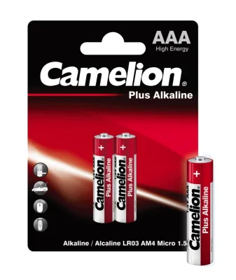 Мизинчиковая батарейка ААА 1.5В Plus Alkaline LR03 BL-2 (2 шт) Camelion 1651 фото 1