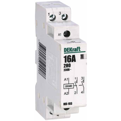 Модульный контактор 2НО 20А 230В МК-103 DEKraft 18057DEK фото 2