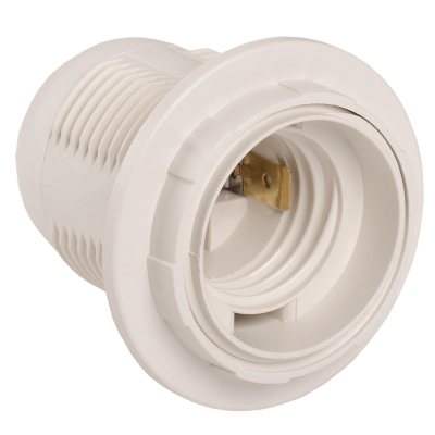 Ппл27-04-К12 Патрон пластик с кольцом, Е27, белый (50 шт), стикер на изделии, IEK EPP11-04-01-K01 фото 1