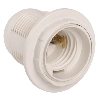 Ппл27-04-К12 Патрон пластик с кольцом, Е27, белый (50 шт), стикер на изделии, IEK EPP11-04-01-K01 фото 1