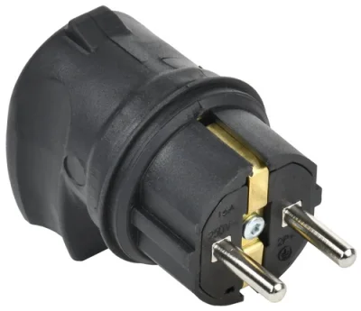 Вилка с боковым вводом 16А IP44 черная GENERICA EVK21-016-01-44-K02-G фото 1