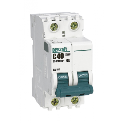Авт. выкл. 2Р 40А х-ка C ВА-101 4,5кА DEKraft 11070DEK фото 1