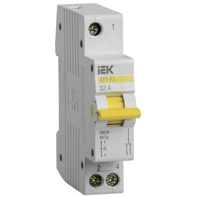 Выключатель-разъединитель трехпозиционный ВРТ-63 1P 32А IEK MPR10-1-032 фото 1