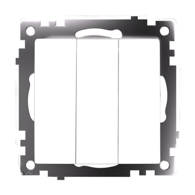 Выключатель 3-клавишный (механизм), 250В, 10А, серия Катрин, белый GLS10-7108-01 STEKKER 49171 фото 1