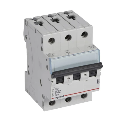Автоматический выключатель TX³ 6000 - 10 кА - тип характеристики B - 3П - 400 В~ - 32 А - 3 модуля L фото 1