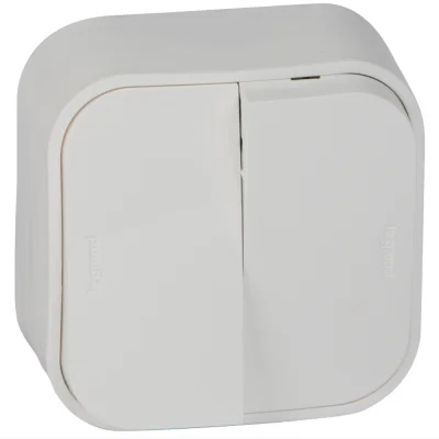 Выключатель двухклавишный Quteo белый Legrand 782202 фото 1
