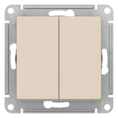 ATLASDESIGN 2-клавишная кнопка, сх.5, 10АХ, механизм, БЕЖЕВЫЙ, Systeme Electric ATN000217 фото 1
