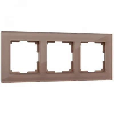 Рамка на 3 поста (латте, стекло) Favorit W0031142 Werkel a058820 фото 1