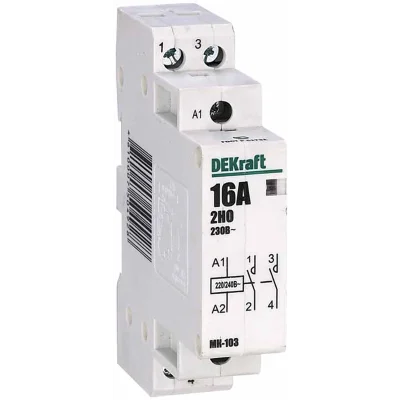 Модульный контактор 2НО 16А 230В МК-103 DEKraft 18050DEK фото 1
