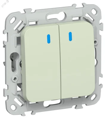 FLITE Выключатель 2-клавишный с индикацией 10А ВС12-1-1-ФлП панг IEK FI-V20-1-10-1-K92 фото 1