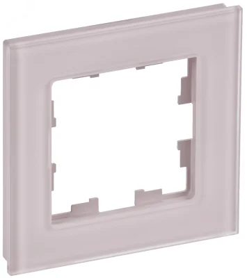 BRITE Рамка 1-мест. РУ-1-2-Бр стекло розовый матовый IEK BR-M12-G-31-K14 фото 1