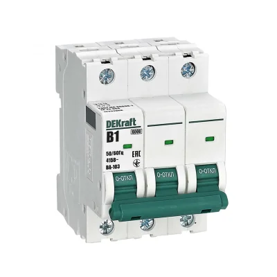 Авт. выкл. 3Р 1А х-ка B ВА-103 6кА нов. DEKraft 12232DEK фото 1