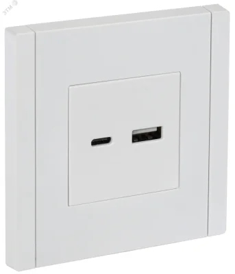 FORTE&PIANO Розетка USB A+C 18Вт FP251 белый IEK FP-U22-018-K01 фото 1