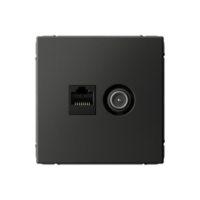 ARTGALLERY РОЗЕТКА двойная ТВ + компьютерная RJ45, кат. 5Е, БАЗАЛЬТ Systeme Electric GAL001489 фото 1