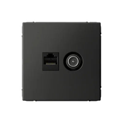 ARTGALLERY РОЗЕТКА двойная ТВ + компьютерная RJ45, кат. 5Е, БАЗАЛЬТ Systeme Electric GAL001489 фото 1