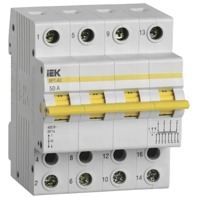 Выключатель-разъединитель трехпозиционный ВРТ-63 4P 50А IEK MPR10-4-050 фото 1