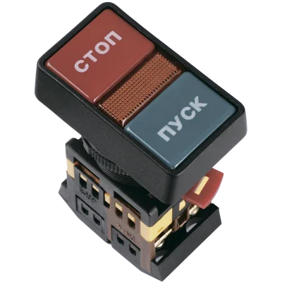 Кнопка РPВВ-30N "Пуск-Стоп" d30мм неон/240В 1з+1р IEK BBD21-PPBB-K51 фото 1