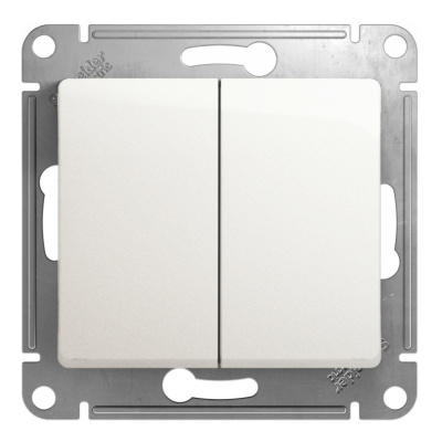 Glossa Перламутр Выключатель 2-клавишный, сх.5, 10АХ Systeme Electric GSL000651 фото 1