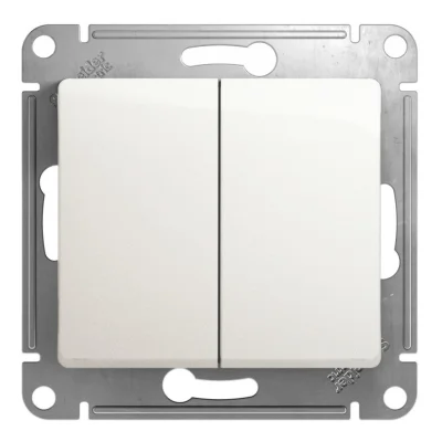 Glossa Перламутр Выключатель 2-клавишный, сх.5, 10АХ Systeme Electric GSL000651 фото 1