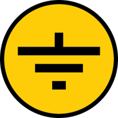 Самоклеящаяся этикетка: 30х30мм символ "Заземление" IEK ypc20-zazem-1-096 фото 1