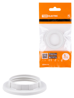Кольцо для патрона Е14, термостойкий пластик, белый, TDM TDM Electric SQ0335-0163 фото 1
