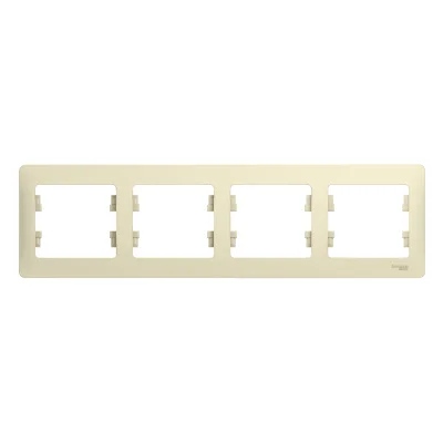 GLOSSA 4-постовая РАМКА, горизонтальная, БЕЖЕВЫЙ Systeme Electric GSL000204 фото 1