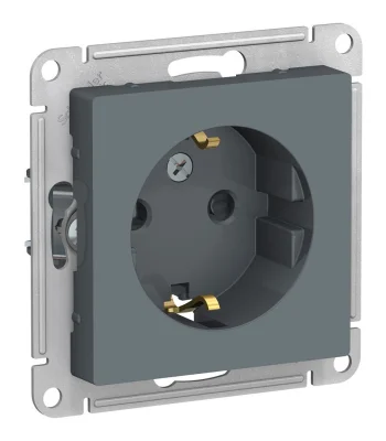 ATLASDESIGN РОЗЕТКА с заземлением со шторками, 16А, механизм, ГРИФЕЛЬ Systeme Electric ATN000745 фото 1