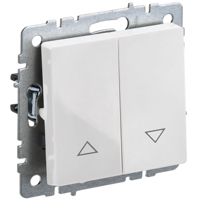 BRITE Выключ. жалюзи 10А ВС10-1-5-БрБ бел. IEK BR-V15-0-10-K01 фото 1