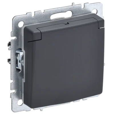 BRITE Роз. с з/к/ш с кр. 16А IP44 РСбш10-3-44-БрГ граф. IEK BR-R16-16-44-K53 фото 1