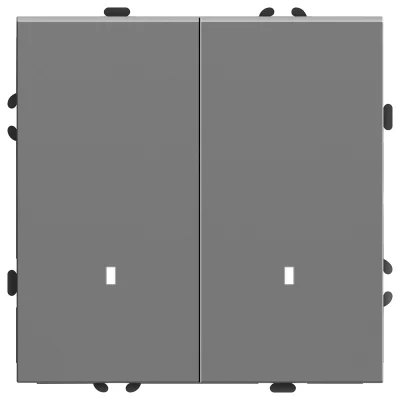 Выключатель СП 2-м с подсв. механизм (платиново-серый) soft touch Эмили RSW10-5102-10 STEKKER 49942 фото 1