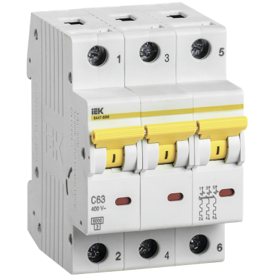 KARAT Авт. выкл. ВА47-60M 3P D 32А 6кА IEK MVA31-3-032-D фото 1