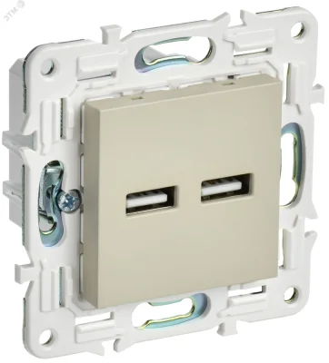 SKANDY Розетка USB A+A 3,1А SK-R15B бежевый IEK SK-U21-D31-K10 фото 1