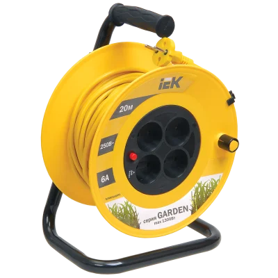 Катушка УК20 4 места 2P/20м 2х0,75мм2 "Garden" IEK WKP23-06-04-20 фото 1