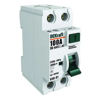 УЗО 2P 25А 30мА тип AC 6кА. DEKraft 14054DEK фото 1