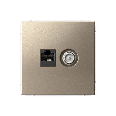 ARTGALLERY РОЗЕТКА двойная ТВ + компьютерная RJ45, кат. 5Е, ШАМПАНЬ Systeme Electric GAL000589 фото 1