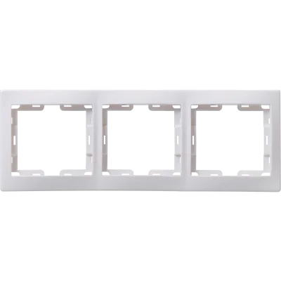 KVARTA Рамка 3-мест. горизонт. РГ-3-КБ бел. IEK EMK30-K01-DM фото 1