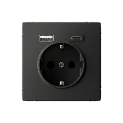 ARTGALLERY РОЗЕТКА 16А с 2 USB A+C, 5В/2,4А/3,0А, 2х5В/1,5А, механизм, БАЗАЛЬТ GAL0 Systeme Electric фото 1