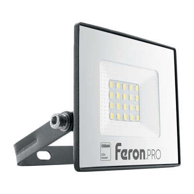 Прожектор светодиодный 20W 6400K IP65 AC230V/50Hz, черный, LL-1000 Feron 41538 фото 1