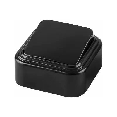 Выключатель одноклавишный открытой установки, 250В, 6А, IP20, черный, PSW06-21-20 (VA1 6-131-Ч) STEK фото 1