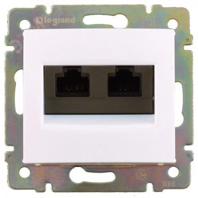 Розетка компьютерная двойная RJ45 категория 5Е UTP белый VALENA DIY Legrand 694292 фото 1