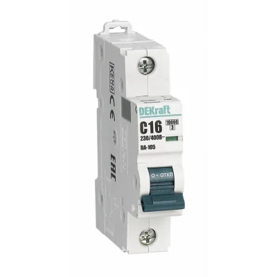 Авт. выкл. 1P 16A х-ка C ВА-105 10кА DEKraft 13153DEK фото 1