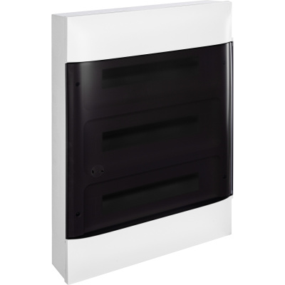 Щит пластиковый накладной Practibox S 3x18 модуля дымчатая дверь шины N+PE Legrand 137618 фото 1