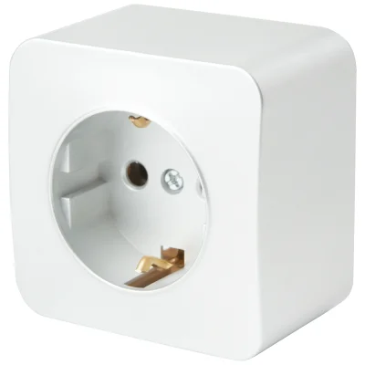 Розетка 1-местная с/з открытой установки, , 250В, 16А, IP20, серия София, белый, MST16-11-01 STEKKER фото 1