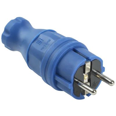 ВБп3-1-0м Вилка прямая ОМЕГА IP44 синяя IEK PKR01-016-2-K07 фото 1