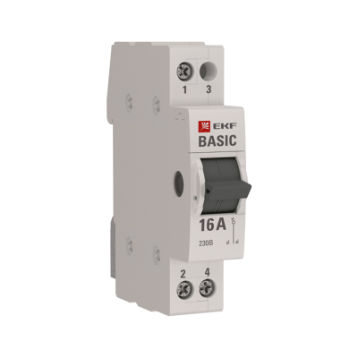 Выключатель-разъединитель трехпозиционный 1P 16А Basic EKF tps-1-16 фото 1
