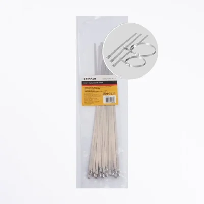 Хомут стальной 4,6х300мм, d пучка max 88мм, нагрузка 50кг, серый, SSCT46-300 (25шт в упак) 3 STEKKER фото 1